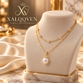 Layered Pearl Pendant Necklace
