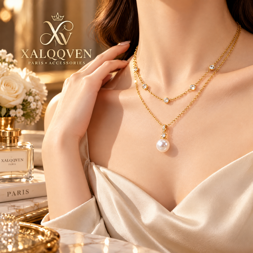 Layered Pearl Pendant Necklace