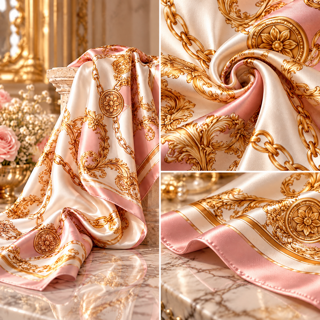 Blush & Gold Printed Scarf