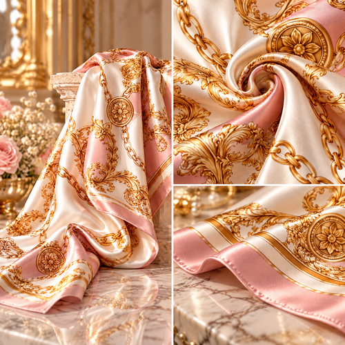Blush & Gold Printed Scarf