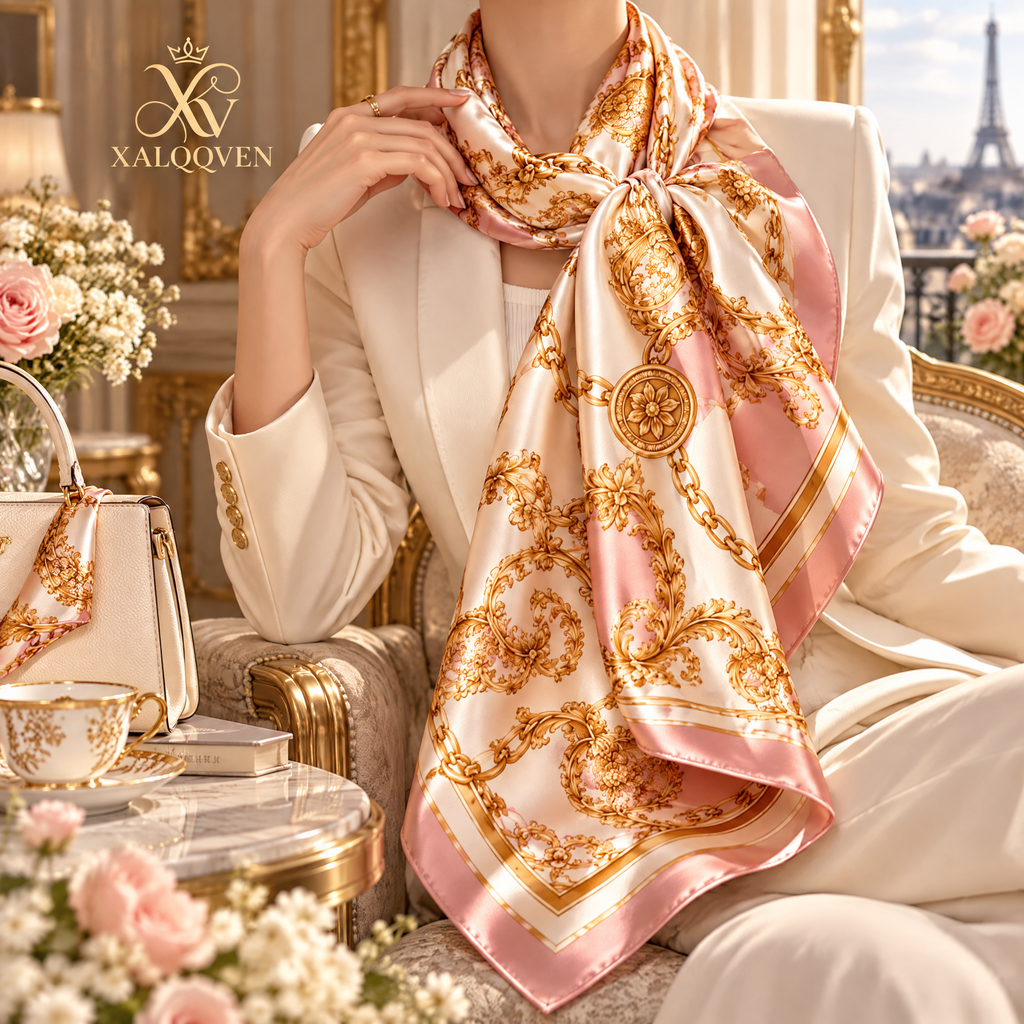 Blush & Gold Printed Scarf
