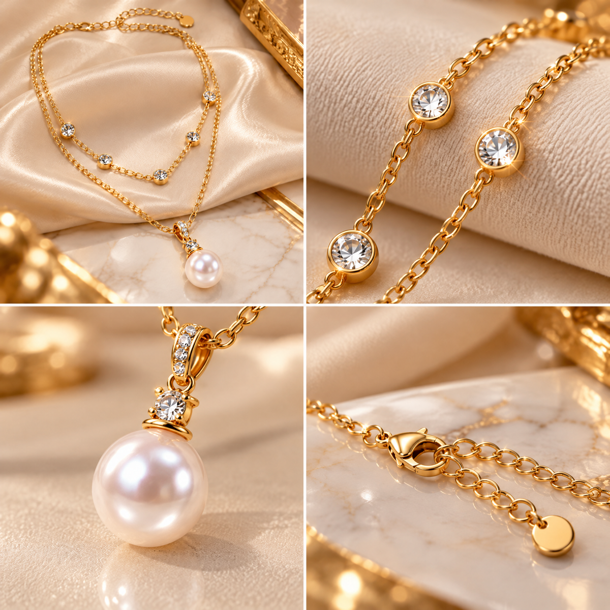 Layered Pearl Pendant Necklace