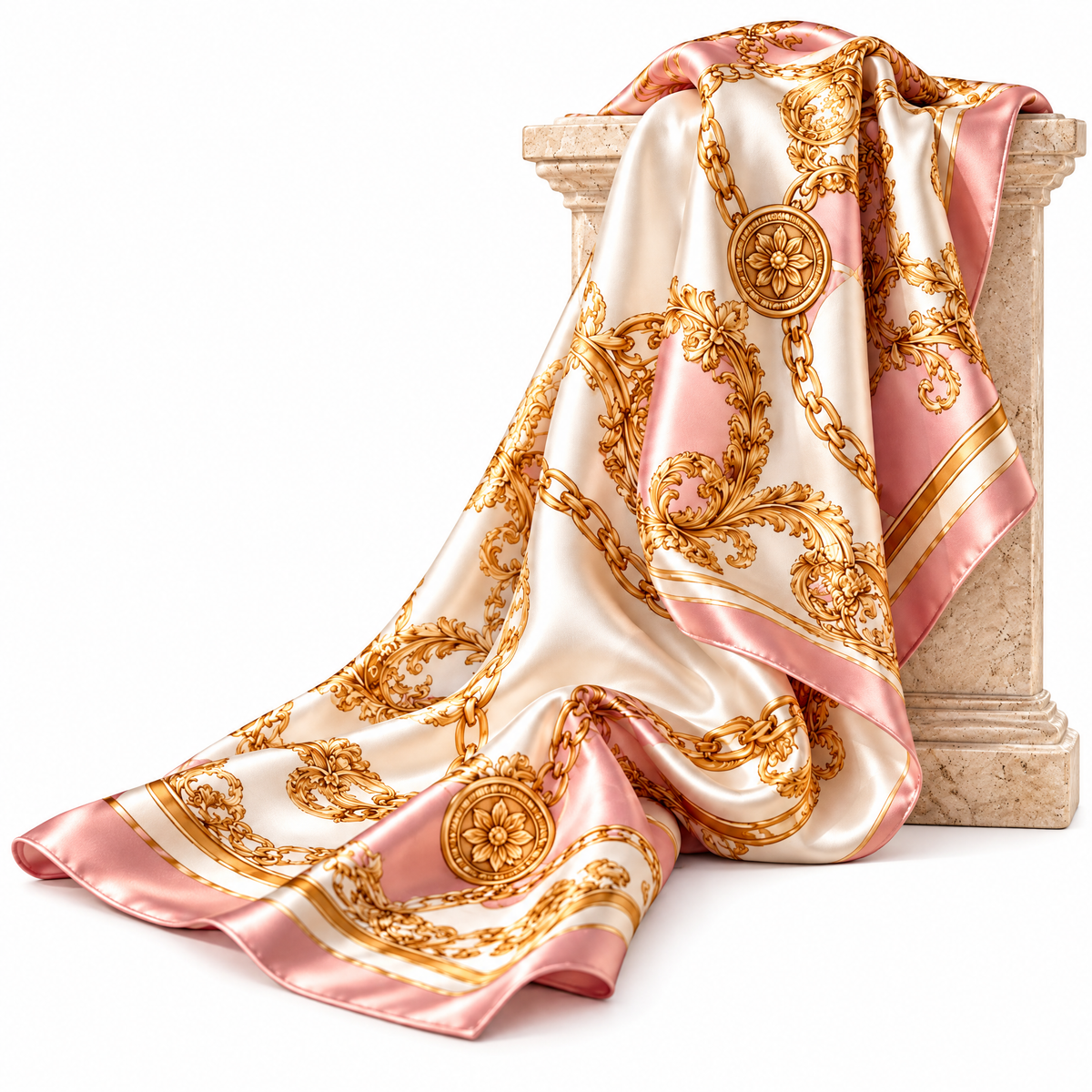 Blush & Gold Printed Scarf
