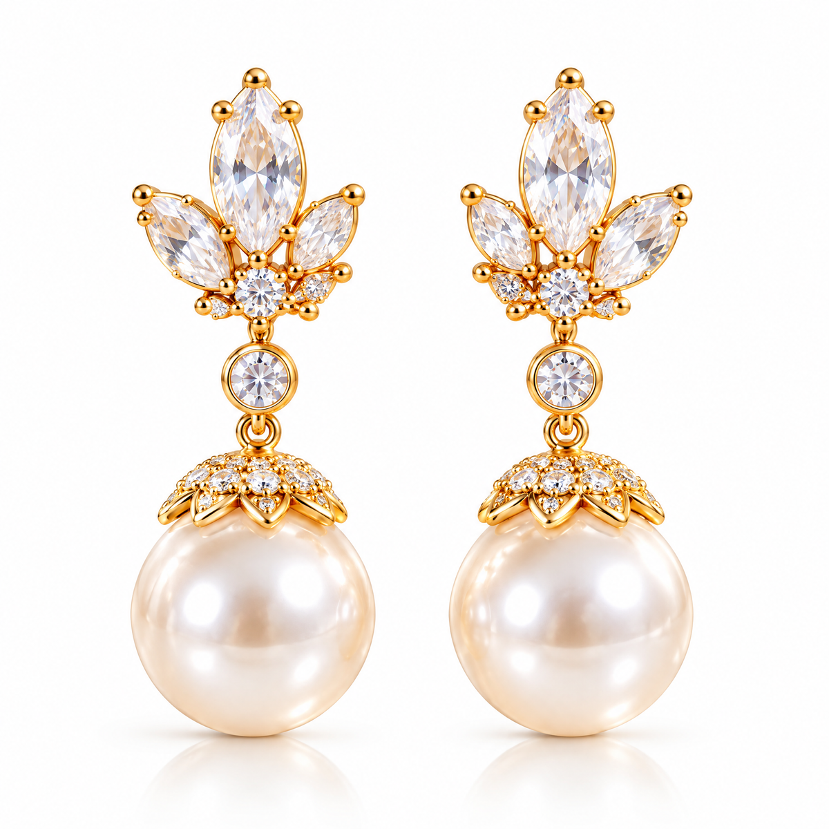 Pearl & Crystal Drop Earrings