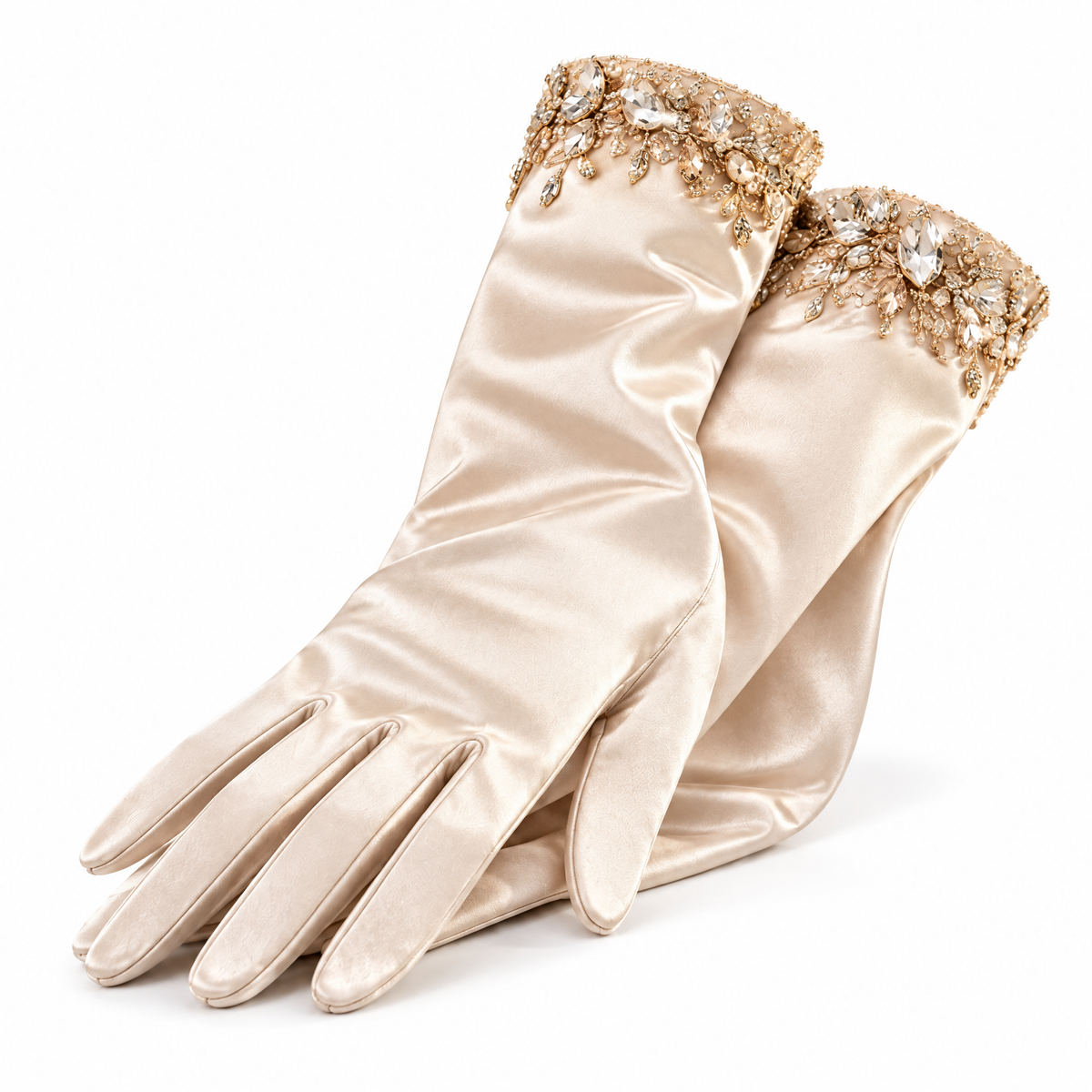 Blush Bow Evening Gloves