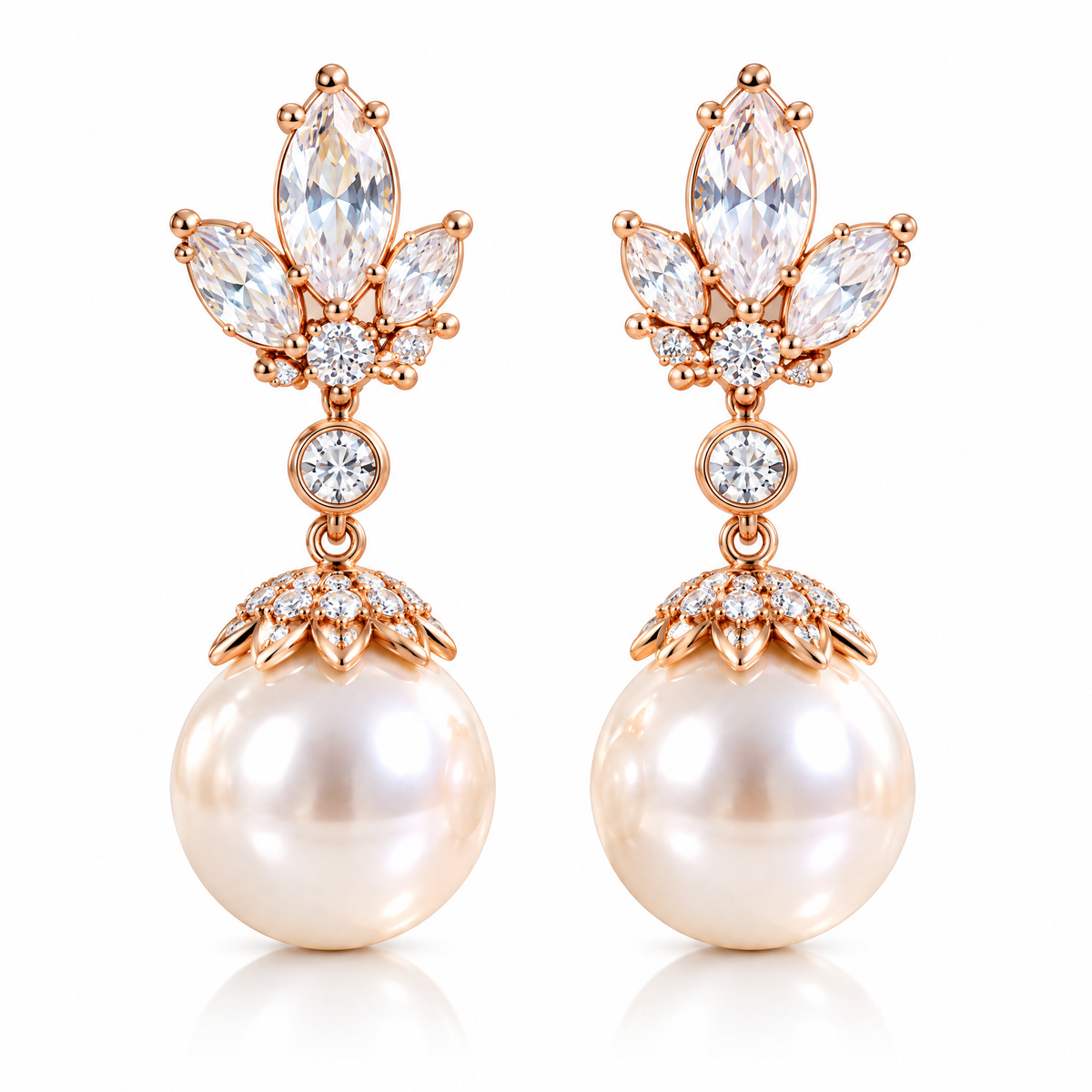 Pearl & Crystal Drop Earrings