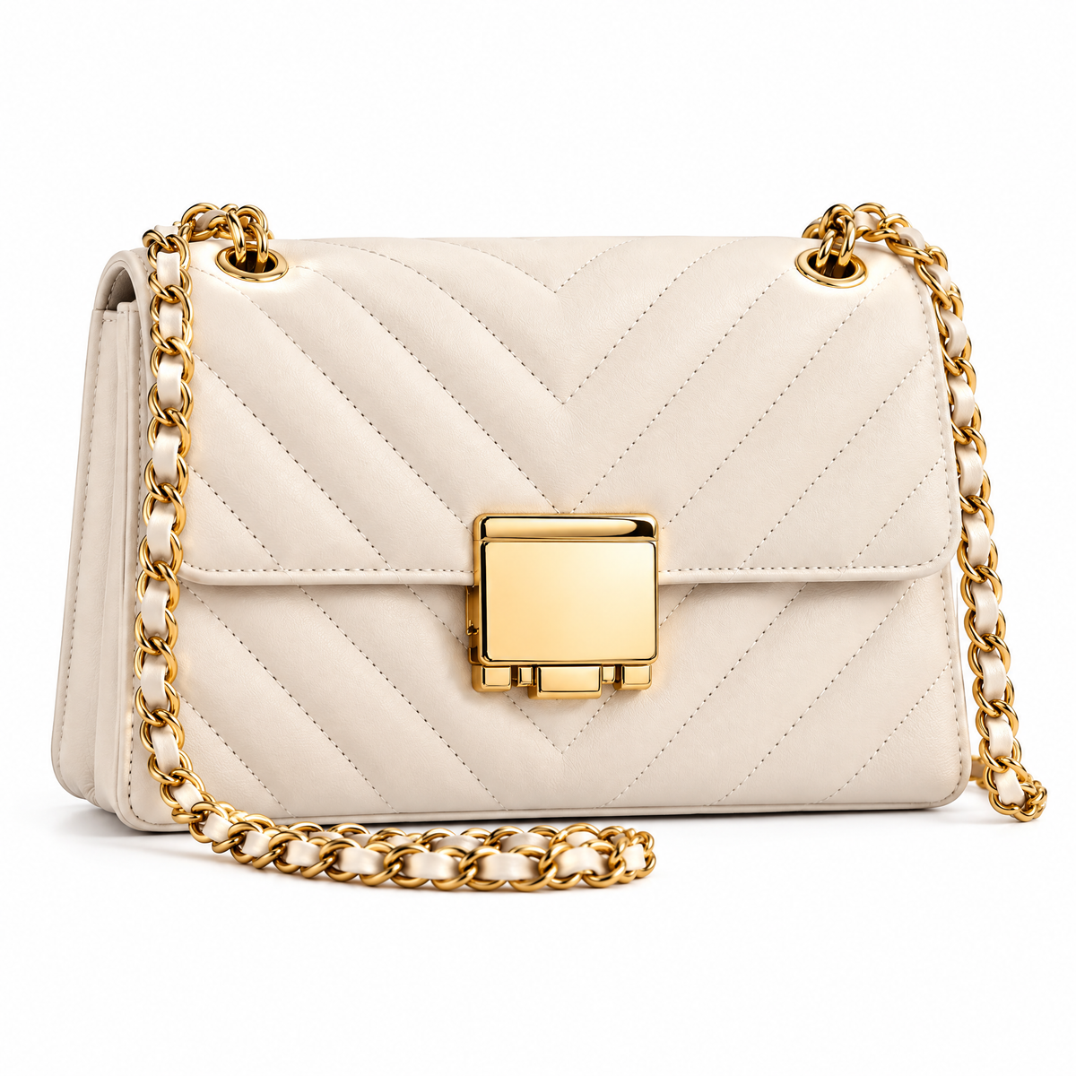 Blush Chevron Chain Bag