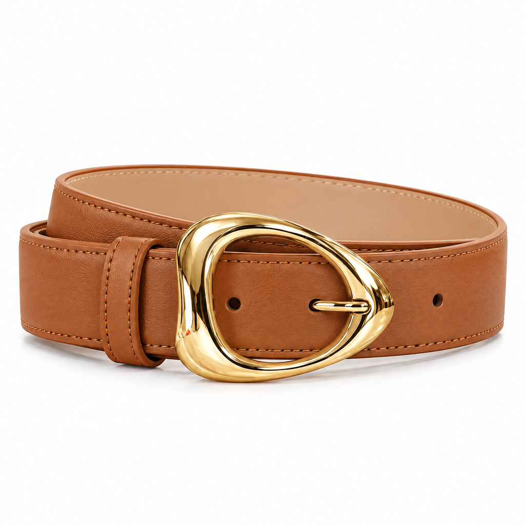 Ivory Oval-Buckle Belt