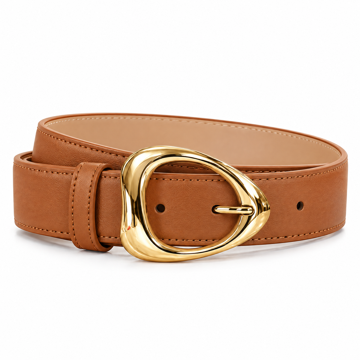 Ivory Oval-Buckle Belt