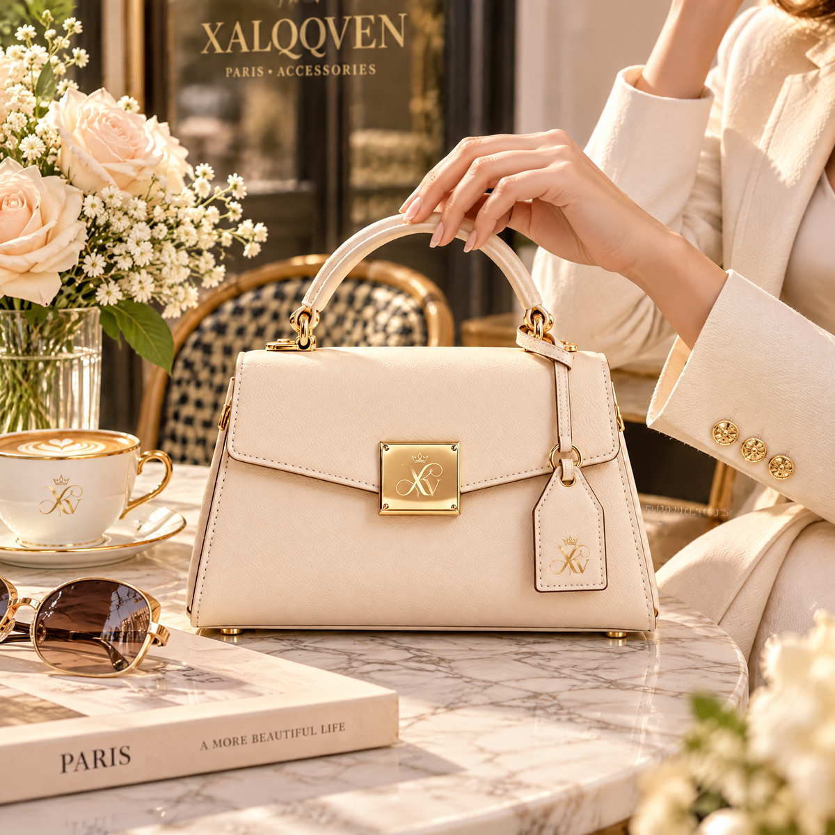 Ivory Top-Handle Satchel